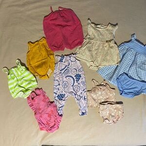 Baby Girl Romper Dress Outfit Summer, Spring Bundle - Size 3-6 months. 8 Outfits